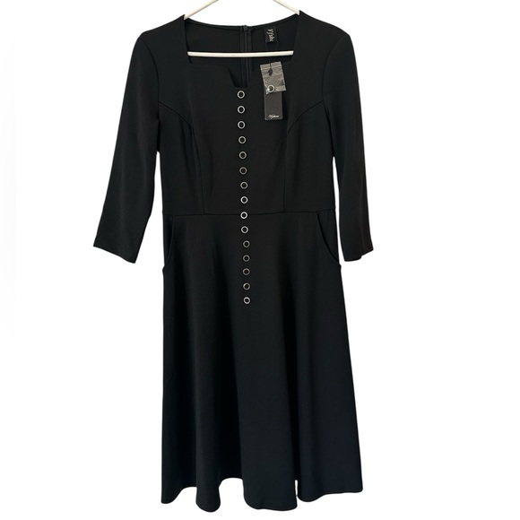 VFSHOW Women’s Square Neck Fit and Flare Dress - Picture 3 of 3